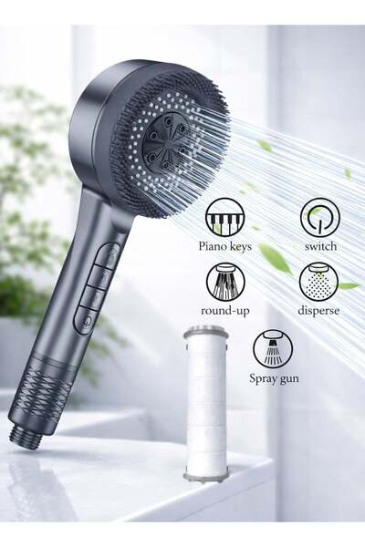 F.A.M.S High Pressure Filtered Handheld Shower Head with Multi Spray Modes, W...