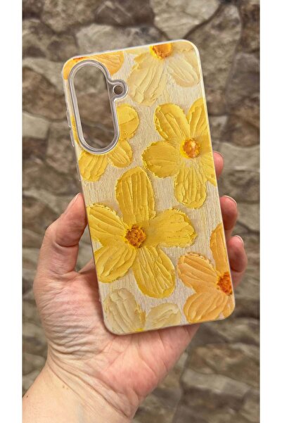 Vip Case Galaxy A36 Uyumlu Sarı Çiçek Desenli Şeffaf Darbe Emici Kamera Korum...