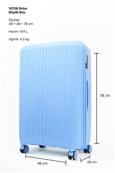 GROUND Sirius Büyük Boy Cool Blue Valiz - 10728