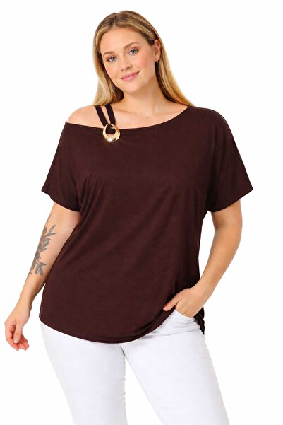 Esina Γυναικεία μπλούζα από βισκόζη με ιμάντες ώμου και αγκράφα
