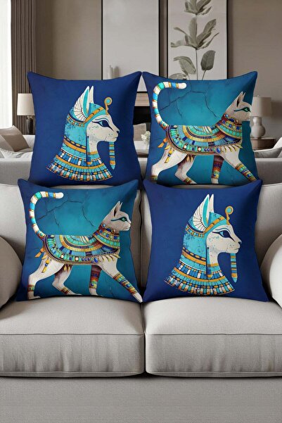 Dolce Mariee Digital Printed Soft Textured 4-Piece Throw Pillow Cover Set Krl...