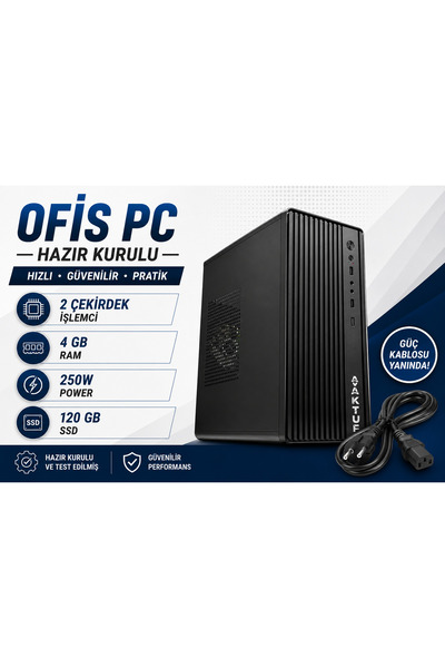 AKTUF Ak200x Dual Core 2 Çekirdek 4GB RAM 120GB SSD Hazır Kurulu Masaüstü Ofi...