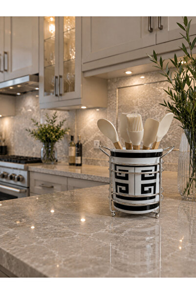 Bibo Home Kaşıklık Versa Desen Siyah GÜMÜŞ