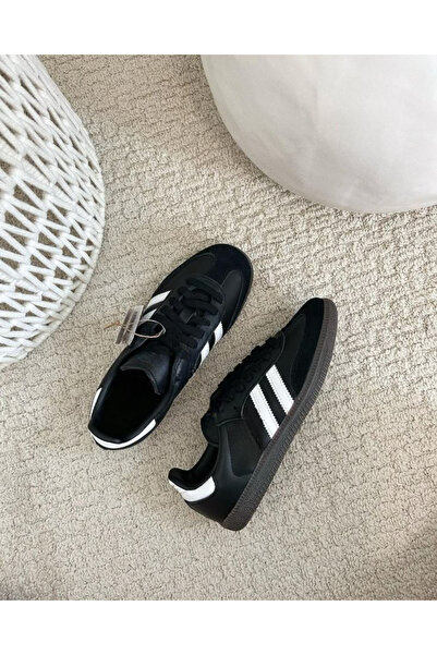 Nuzabi Somba Μαύρο και Λευκό Ριγέ Casual Sneaker