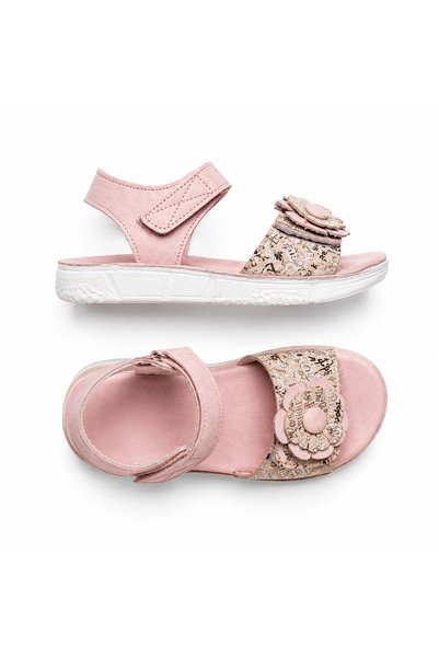 Kid's World Girls' Genuine Leather Massage Sole Summer Sandals