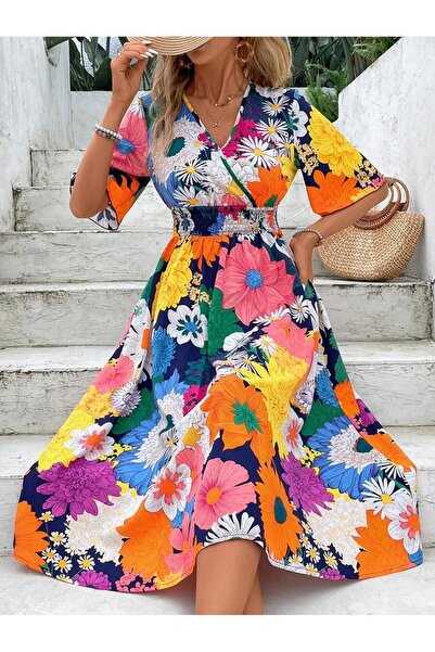 Iuliashop Gaspa Multicolor Midi Dress - M