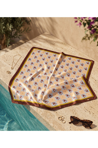 woness studio Ra'nın Gözü Unisex Model Fular Bandana Şal Estascarf l 48x48 cm
