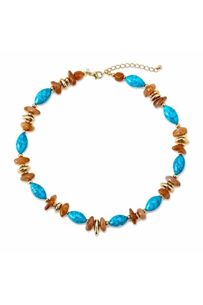 LEROSY CO. Blue Stone Detailed Necklace