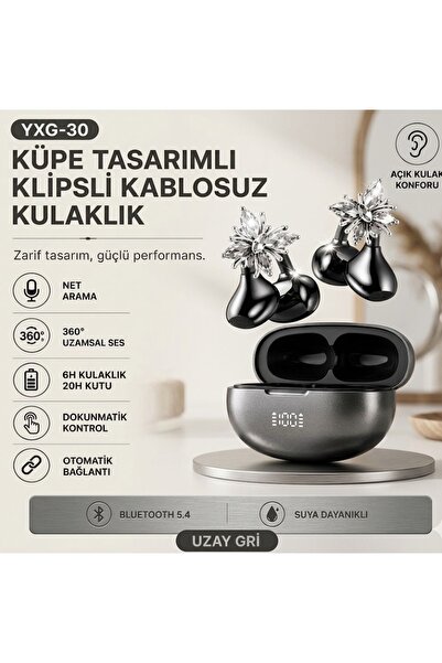 MRKAY YXG-30 Küpe Tasarımlı Kablosuz Bluetooth Kulaklık Bluetooth 5.4 HD Ses