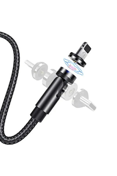 Usams Kabel magnetyczny U59 lightning2.1A Fast Charge 1m pleciony czarny/blac...