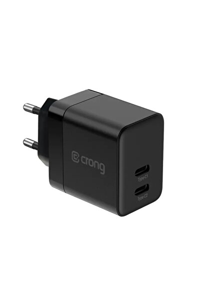 Crong Încărcător de rețea ultra compact GaN - 2x USB-C 35W PD 3.0 cu PPS (negru)