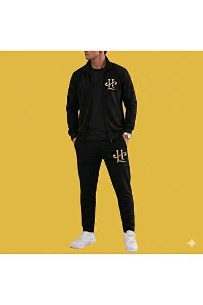 SILATU Halal Logo 3-Piece Zippered T-Shirt-Sweatpants -Set
