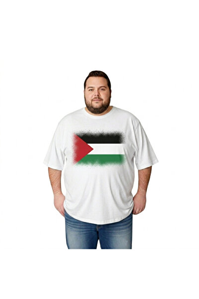 sngl Men's Large Size Short Sleeve Palestine Flag Printed T-Shirt 3XL 4XL 5XL...