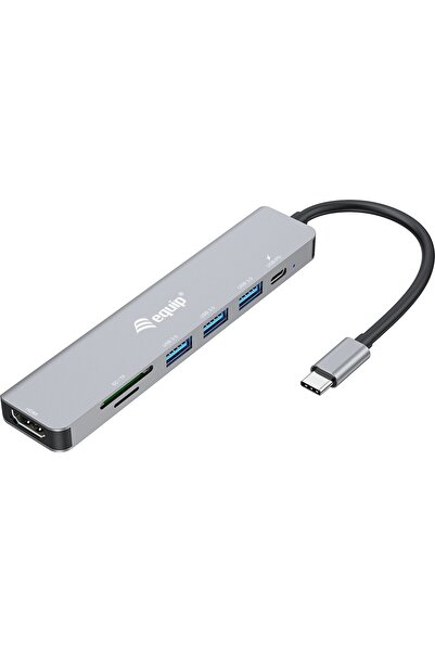 EQUIP Dock 7-1 USB-C->HDMI, 3xUSB-A, SD/TF, 100W USB-C 0.25m