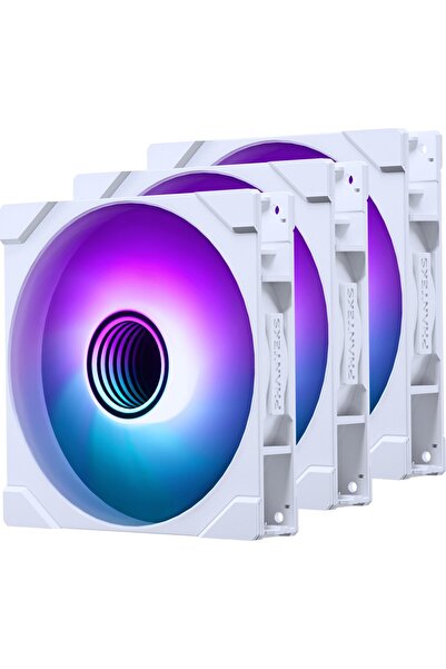 Phanteks M25 Gen2 PWM D-RGB Ventilator, Pachet de 3 - 140mm, alb