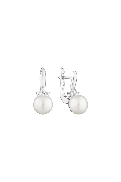MANAVA Cercei argint cu perle naturale - Crown