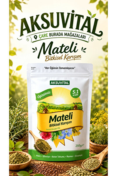 Aksu Vital Öğütülmüş Mate'li Bitkisel Karışım Toz 250 Gr