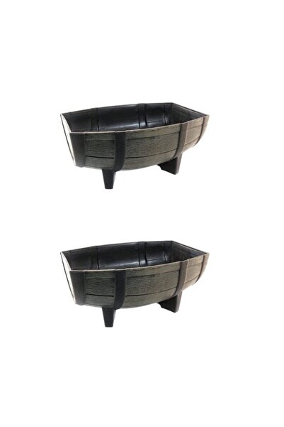 Evelise Set de 2 ghivece pentru flori, model butoi, 41x29x19 cm