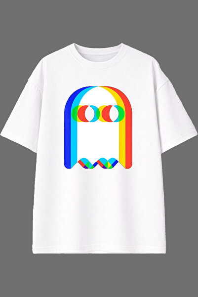 VSRN Ghost 3D Design Pre-Printed White Oversize t Shirt