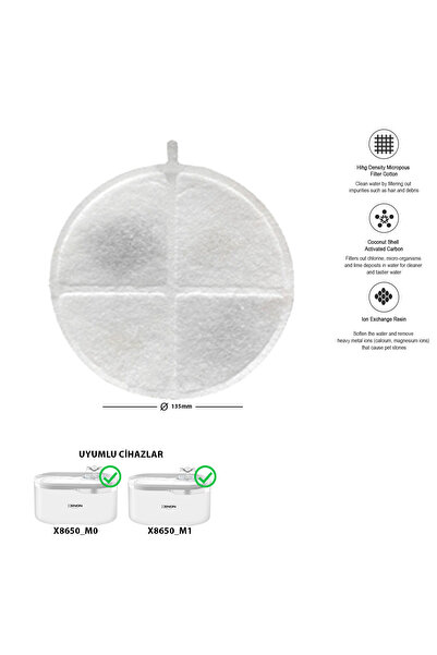 STAYPURE Aktif Karbon Yedek Filtre 10 Adet (Xenon X8650 Su Pınarı Uyumlu)