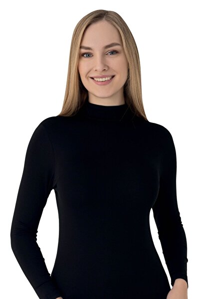 5.MEVSİM Senfoni Organic Bamboo Half Turtleneck Long Sleeve Women's Body Athlete