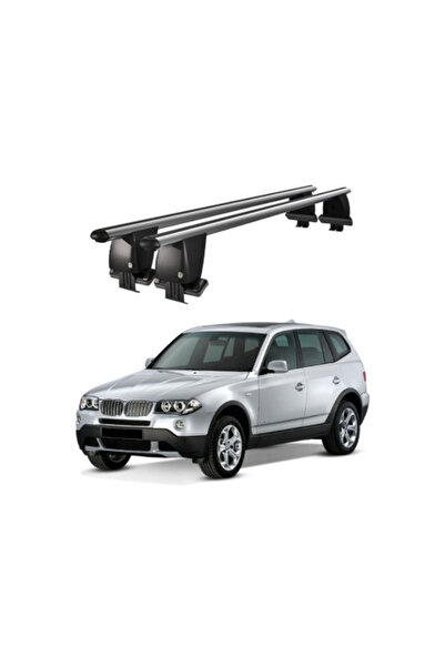 OEM Aluminum crossbars compatible with smooth roof BMW X3 E83 2004-2010, silv...
