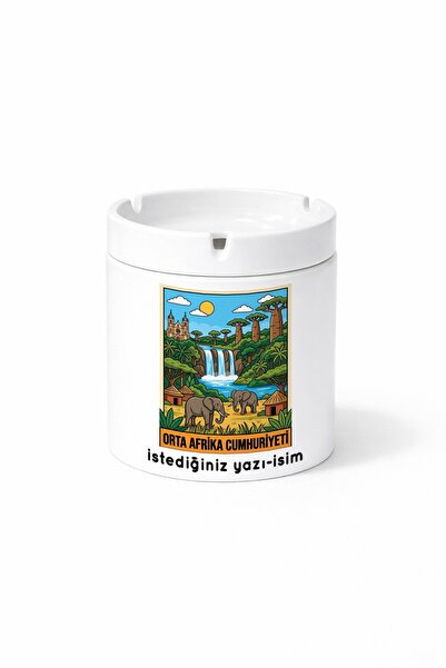 Kirbi Reklam Central African Republic-Yazisi-Olan-Bir-City Printed Ashtray As...
