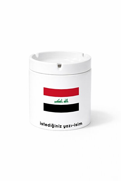 Kirbi Reklam منفضة سجائر مطبوعة على الوجهين بتصميم علم العراق، هدية