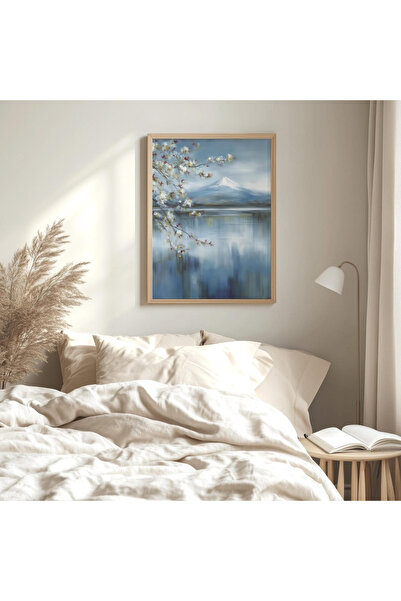 Tuba Decor Tablou dintr-o singură bucată cu ramă din lemn FUJİ cu munte