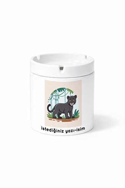 Kirbi Reklam هدية منفضة سجائر مطبوعة على الوجهين من Animal Black Panther Blac...