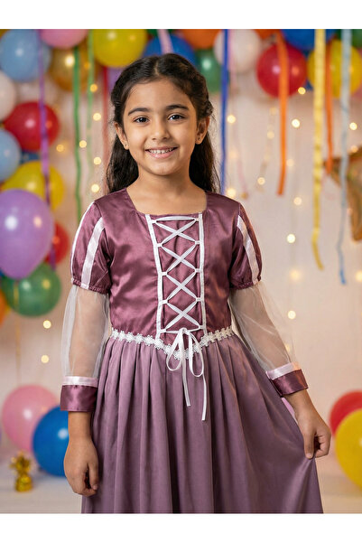 joyland Joy Land Girls' Rapunzel Cosplay Dress - Flower Embroidered Princess ...