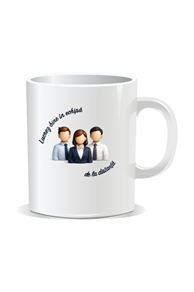 Mug Mania Cana personalizata cu mesaje pentru corporatisti, Lucrez bine in ec...