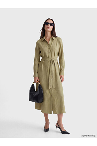 LC Waikiki Lcw Everyday Green Oversize Gofre Women's Shirt Tunic
