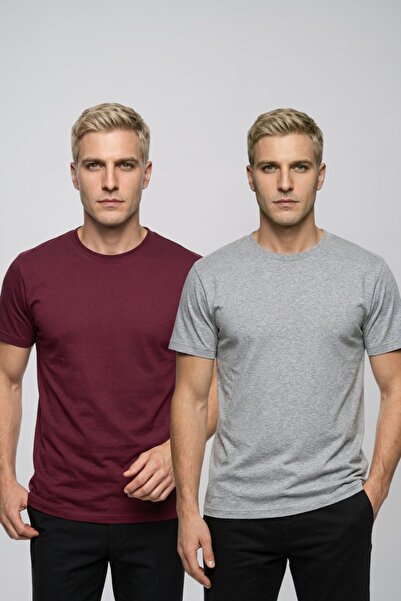 fevien Advantageous 2-Pack Men's Crew Neck Short Sleeve Basic T-Shirt Casual ...
