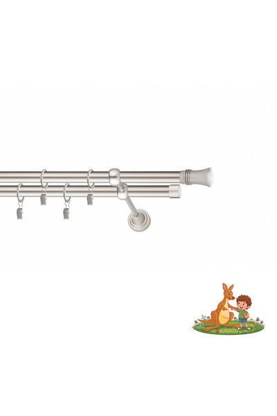 KLEIDECO Galerie dubla perdea Italia, Metal, Diametru 19mm, Capete Capri, 240...