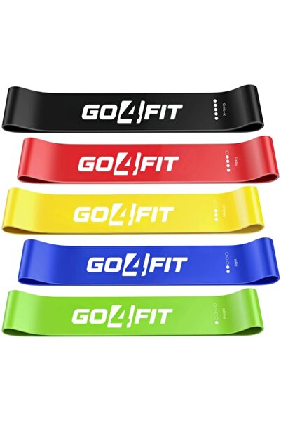 GO4FIT GO 4 FIT Set de 5 mini benzi de rezistență din latex, 5 niveluri de di...