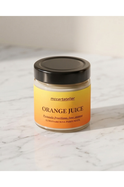 OEM Scented soy candle, ORANGE JUICE, Brazilian orange, lime, raspberry, 150g