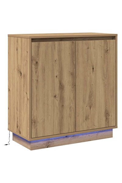 vidaxl Bufet LED Stejar Artizanal 71 x 34,5 x 75 cm Lemn compozit