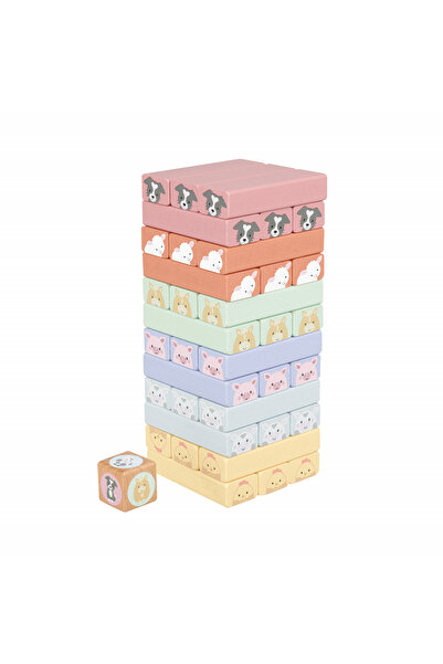 Orange Tree Toys The Unstable Tower With Farm Animals,