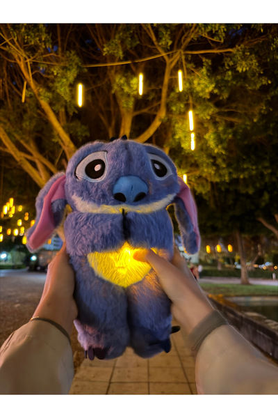 Stitch nefes alıp veren ışıklı ve müzikli pelüş uyku arkadaşı