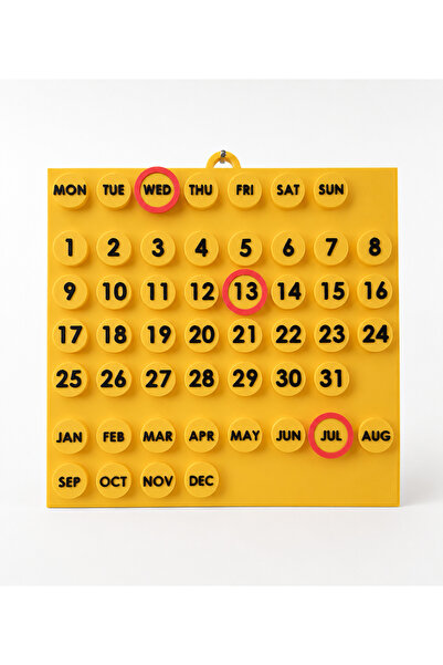 Ring a Date Sonsuz Takvim Duvar Askılıklı Dekoratif Takvim