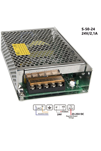 KNTECH Sursa de alimentare profesionala S-50-24 tip open frame 24V/2,1A DC cu...