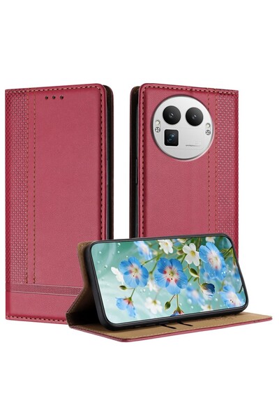 sscase L-Shaped Θήκη Βιβλίο Dark Red (Realme GT 8 Pro 5G)