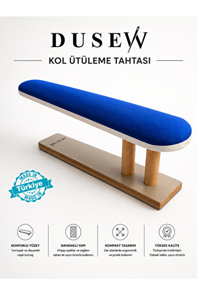 DUSEW Ahşap Kol Ütüleme Aparatı Düz Kesim Mavi