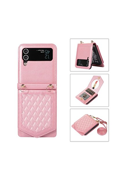 sscase Rhombic Texture Σκληρή Θήκη με Λουράκι Rose Gold (Samsung Galaxy Z Fli...