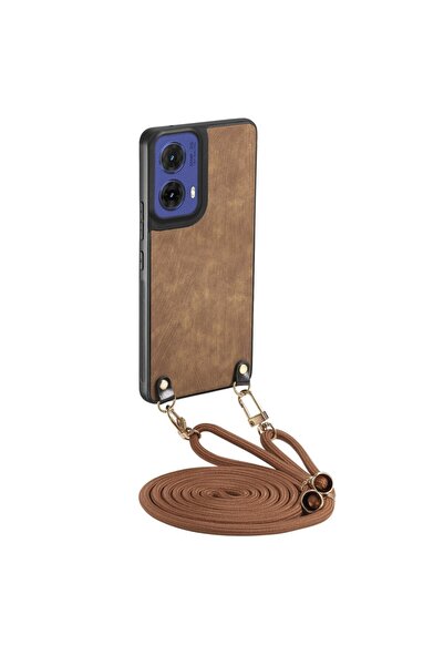 sscase Brushed Σκληρή Θήκη με Λουράκι Brown (Motorola Moto G85 5G)