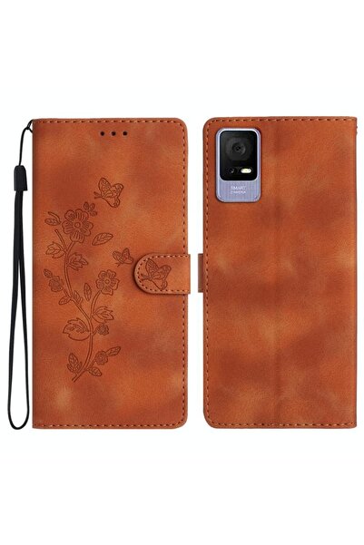 sscase Butterfly Flower Θήκη Πορτοφόλι Brown (TCL 405 / 406 / 408)