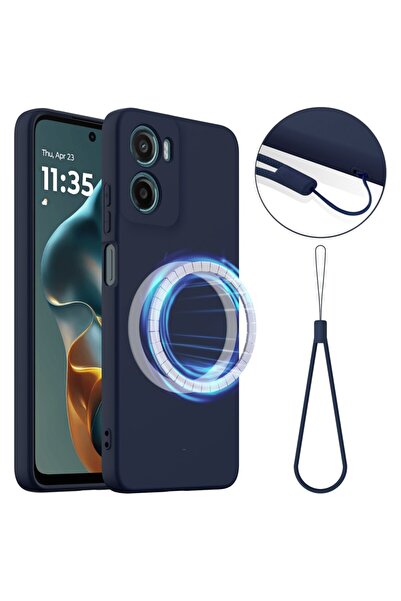sscase MagSafe Solid Color Θήκη Σιλικόνης Dark Blue (Motorola Moto E15 / G05)