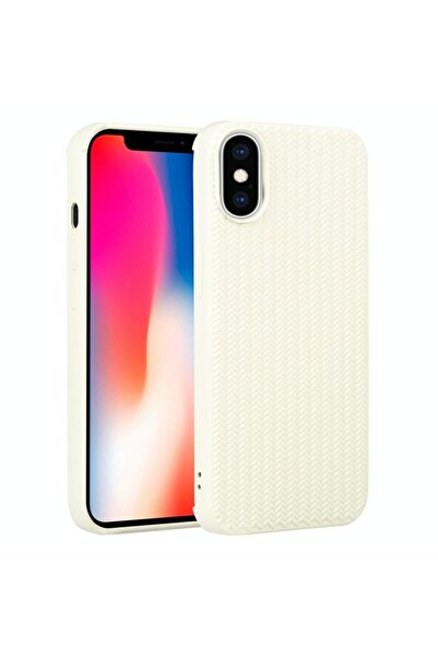 sscase Weave Texture Θήκη Σιλικόνης Ivory White (Apple iPhone X/Xs)