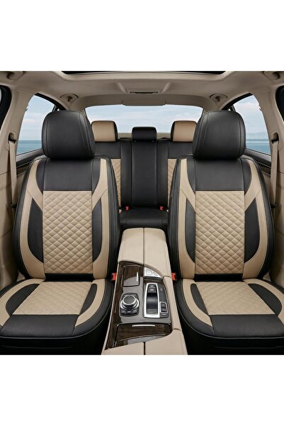 Auto Family FZE Premium 5Pcs PU Leather Car Seat Cover Full Set (Sedan Car), ...